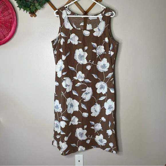 Vintage brown floral shift dress - Picture 1 of 7